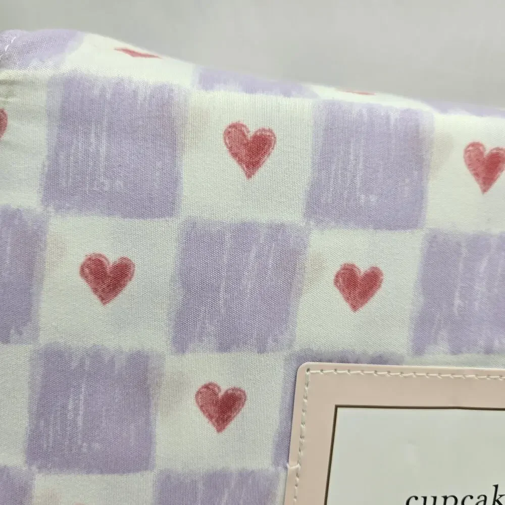 Cupcakes & Cashmere QUEEN Hearts Sheet 4pc Set NEW Purple Pink MICROFIBER Love